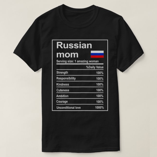 T-shirt Femmes Russes Maman Nutrition Faits Drôle Maman Fa (Design devant)