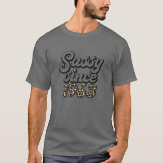 T-shirt Femmes Sassy Depuis 1963 Leopard Joyeux 59E Annive