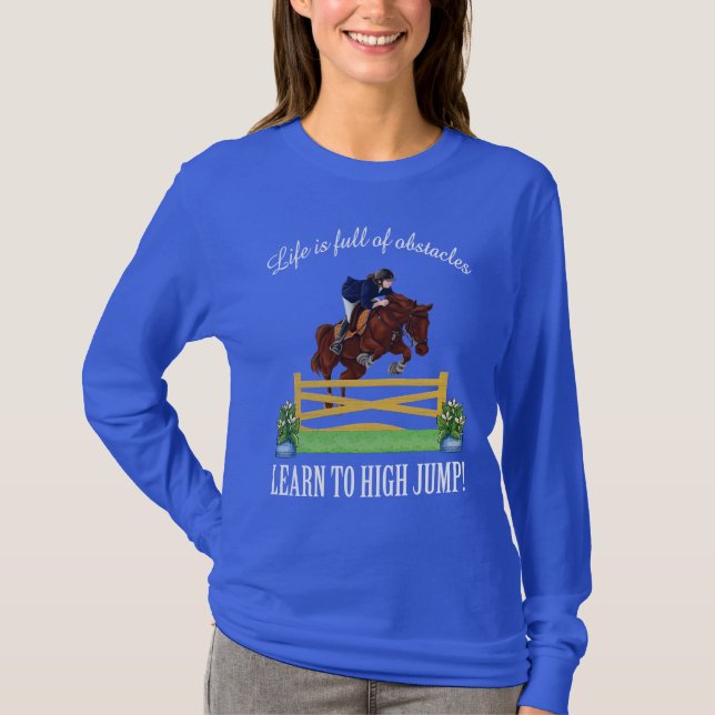 T-SHIRT FEMMES SAUTANTES ANGLAISES ÉQUESTRES DE CHEVAL ET (Devant)