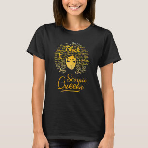 T-shirt Femmes Scorpio Reine Afro Melanin Fille Anniversai