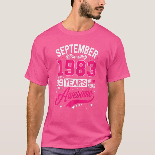T-shirt Femmes Septembre 1983 39 Anniversaire Vêtements 39 (Devant)