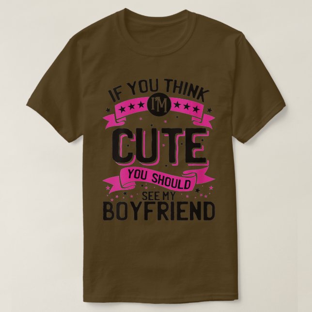 T-shirt Femmes Si tu penses que je suis mignonne, tu devra (Design devant)
