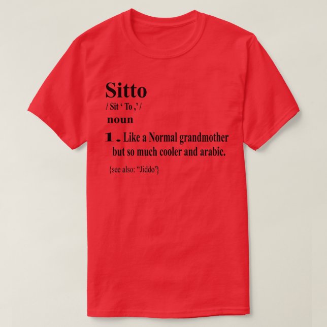 T-shirt Femmes Sitto Définition Arabe Grand-Mère Conceptio (Design devant)