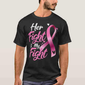 T-shirt Femmes Son combat est mon combat cancer du sein de