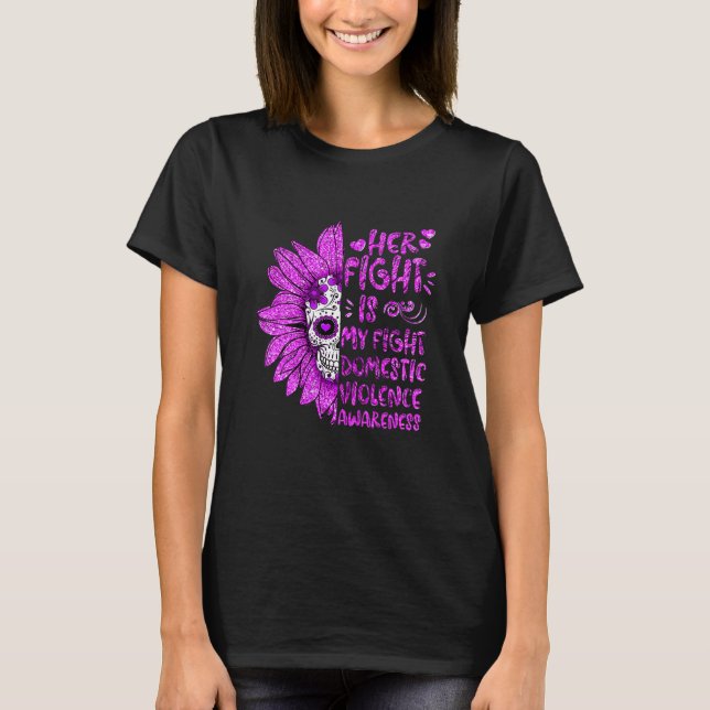 T-shirt Femmes Son Combat Est Mon Combat Contre La Violenc (Devant)