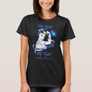 T-shirt Femmes Son combat est mon combat papillon Diabète