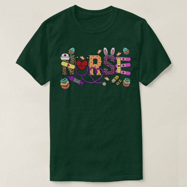 T-shirt Femmes Stethoscope Scrub Infirmière Vie de Pâques  (Design devant)