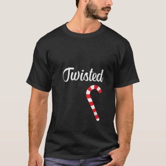 T-shirt Femmes Sucre de canne jumelé tordu Couples Noël