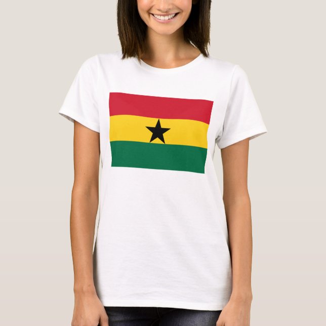 T-shirt Femmes T chemise avec le drapeau du Ghana (Devant)