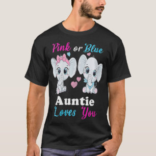 T-shirt Femmes Tantes Rose ou Bleu vous aime Eléphants Ba