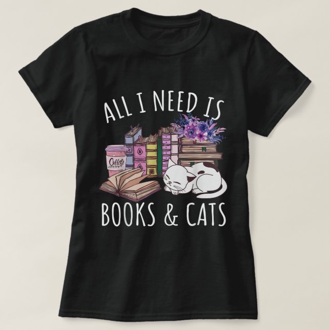 T-shirt Femmes Tout Ce Dont J'Ai Besoin, C'Est Des Livres  (Design devant)