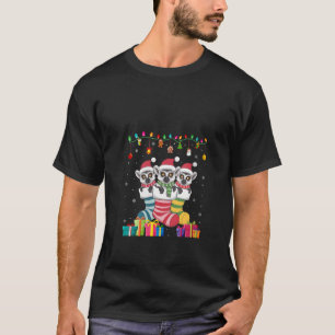 T-shirt Femmes Trois Lémuriens dans Sock Garçons Amusants 