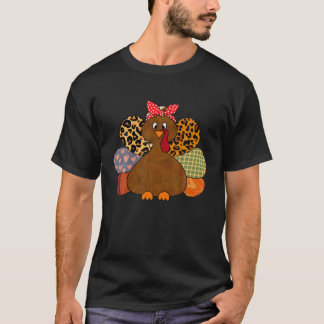 T-shirt Femmes Turquie Thanksgiving Leopard Joyeux Jour de