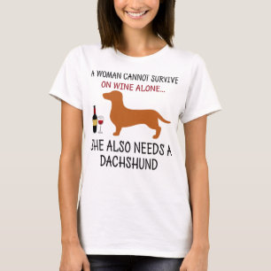 T-shirt Femmes Une Femme Ne Peut Survivre Sur Le Vin Seul 
