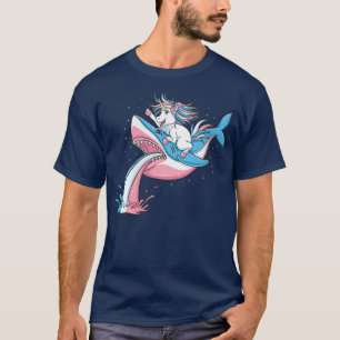 T-shirt Femmes Unicorne équitation Trans Pride Requin Tran