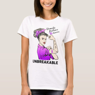 T-shirt Femmes Violence domestique Guerrier Ruban incassab