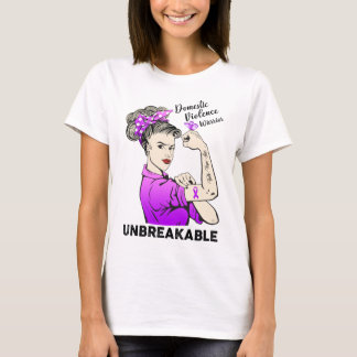 T-shirt Femmes Violence domestique Guerrier Ruban incassab