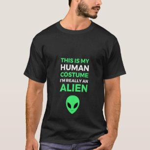T-shirt Femmes Voici Mon Alien De Costume Humain Pour Geek