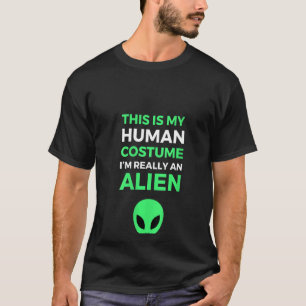 T-shirt Femmes Voici Mon Alien De Costume Humain Pour Geek