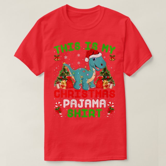 T-shirt Femmes Voici Mon Pyjama Brontosaurus C (Design devant)