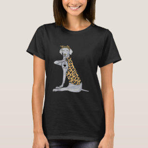 T-shirt Femmes Weimaraner Chien Tatouage J'aime maman