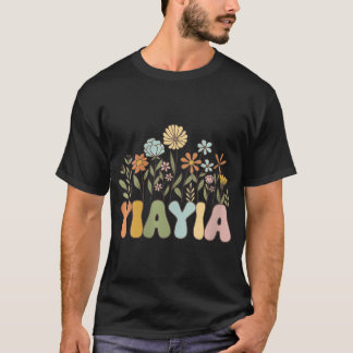 T-shirt Femmes Yiayia Pour Femmes Anniversaire Mignonne Yi