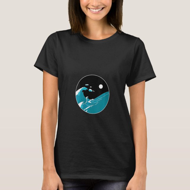 T-shirt Femmes Yin Et Yang Eau Océan Mer Équilibre N (Devant)