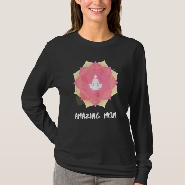 T-shirt Femmes Yoga Maman Fête des mères Mandala 3 (Devant)