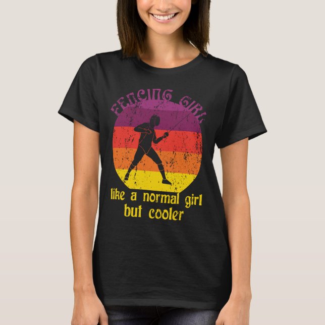 T-shirt Fencer Fencer Girl Fencer Girl Sword Combat (Devant)