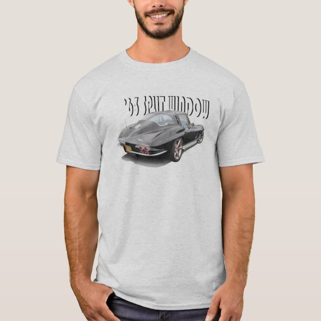 T-shirt fendu de Corvette de la fenêtre 1963 (Devant)