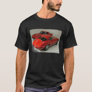 T-shirt Fenêtre à fractionnement rouge Corvette classique