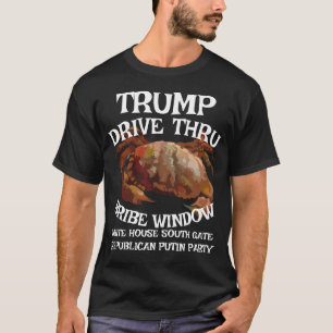 T-shirt Fenêtre de pot-de-vin Trmp Drive Thru Maison Blanc