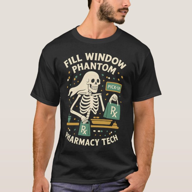 T-shirt Fenêtre de remplissage Phantom Pharmacy Tech Hallo (Devant)