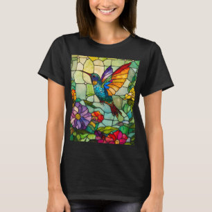 T-shirt Fenêtre de style Tiffany pour colibri