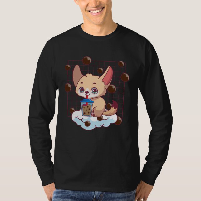 T-shirt Fennec Fox Bubble Tea Fennec Fox  Fennec Foxes (Devant)