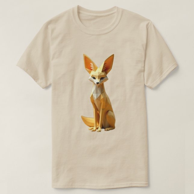T-shirt Fennec renard géométrique (Design devant)