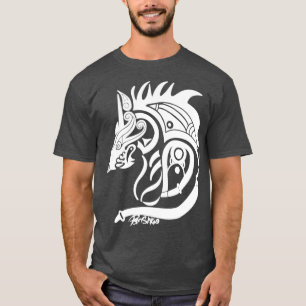 T-shirt Fenrir Viking Norse Wolf White