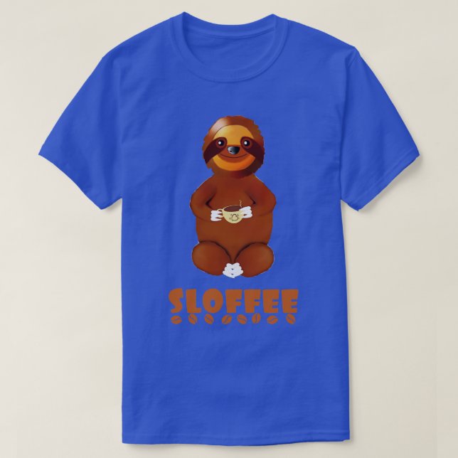 T-shirt Fente Pun Sloth Avec Cadeau Café (Design devant)