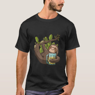 T-shirt Fente souriante Bière Cactus Funny Lazy Animal Slo