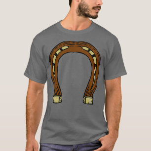 T-shirt fer à cheval brun or cheval chaussure équine forge