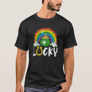 T-shirt Fer à cheval chanceux arc-en-ciel drôle de St. Pat