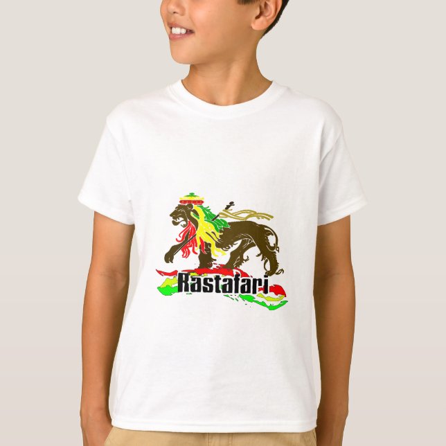 T-shirt Fer de Rasta de reggae, lion, Zion 2 (Devant)
