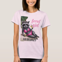 Feral girl été Raccoon Chemise