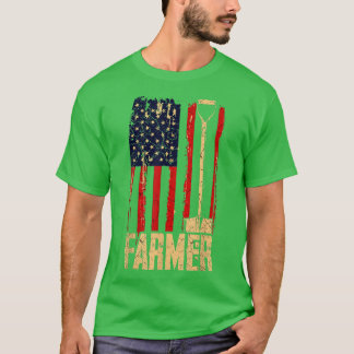 T-shirt Ferme agricole américaine USA Amérique Drapeau