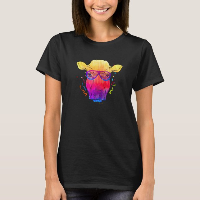 T-shirt Ferme Animal Farmer Parties Lunettes de soleil Coo (Devant)