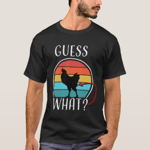 T-shirt Ferme animale devine quoi cul de poulet blanc  1