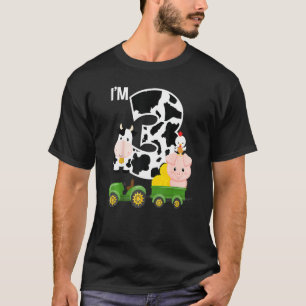 T-shirt Ferme Animaux Tracteur 3e anniversaire 3 an naissa