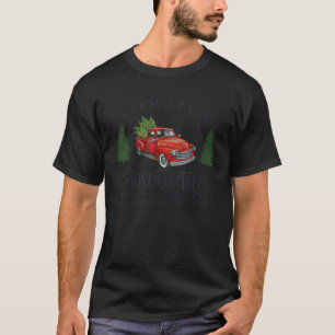 T-shirt Ferme Arbres de Noël frais Retro Père Noël Camion