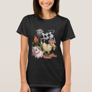 T-shirt Ferme de l'équipe de vache de chèvre de cochon de