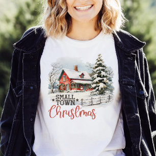 T-shirt Ferme de Noël rustique de petite ville